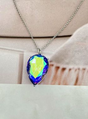 s57青岛欧美首饰品新潮款时尚唯美简约秀气水滴大钻潮搭甜美项链