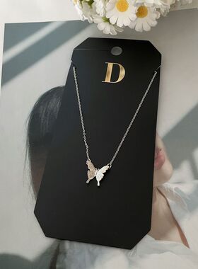 蝴蝶吊坠锁骨链精致百搭项链