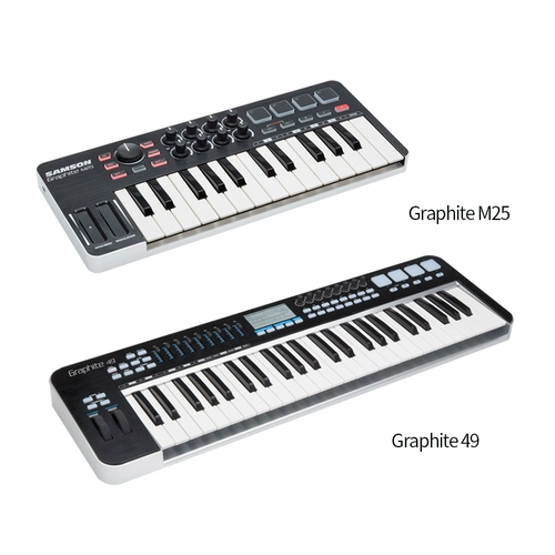 Samson Samson M25 Музыкальный архив MIDI -клавишная подушка контроллер Graphite49 Композиция