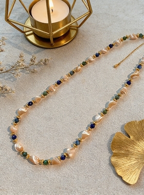 天然异形贝壳波西米亚复古毛衣链