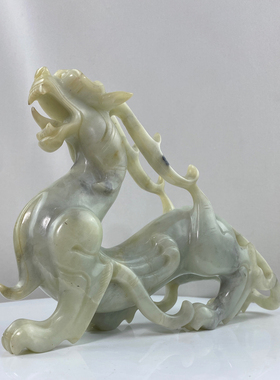 22cm天然玉石貔貅摆件高档仿古造型中式家居办公室吉祥物装饰品