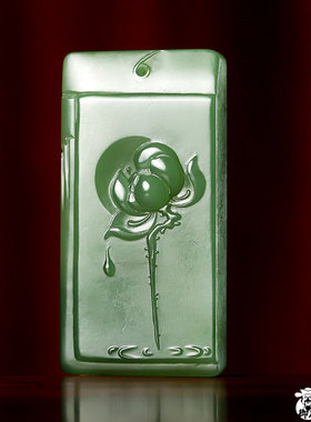 俄罗斯碧玉御府荷花碧玉挂件