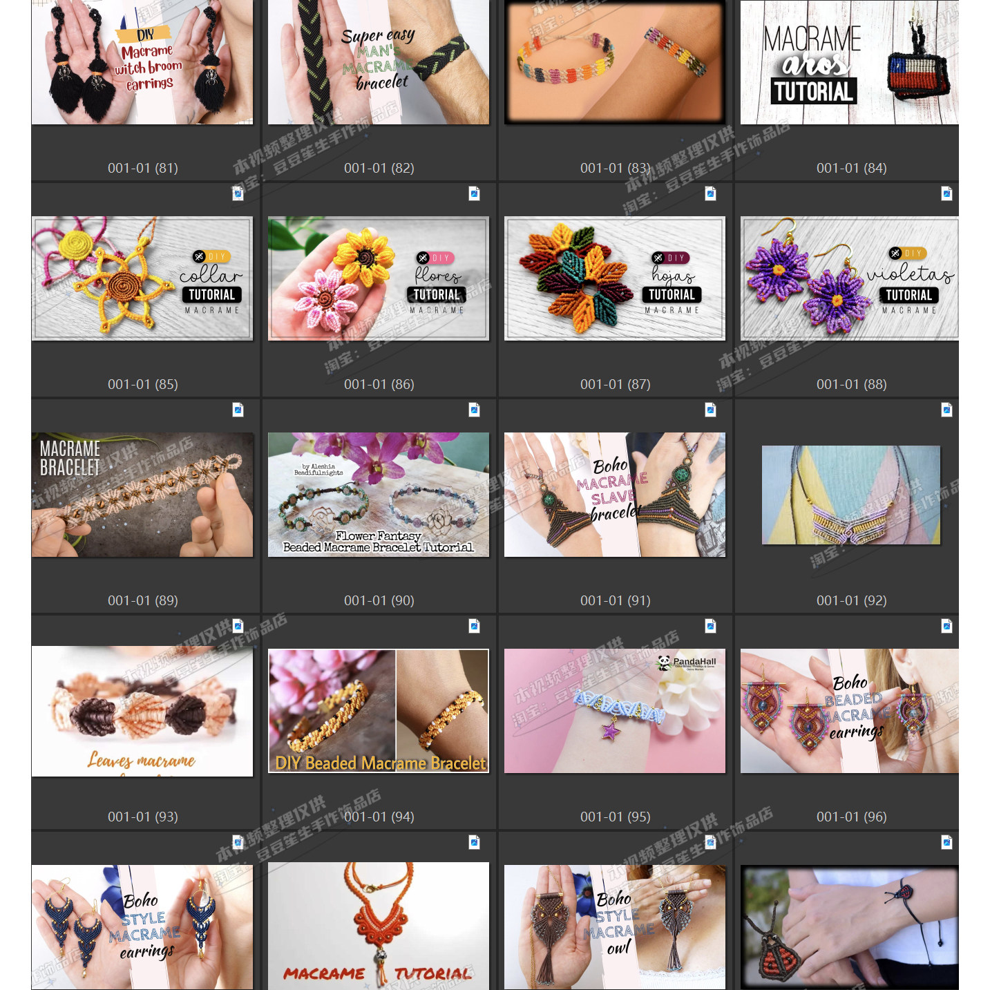 Hand braiding tutorial ring earrings necklace bracelet teaching video handmade wax thread hand rope braiding-26