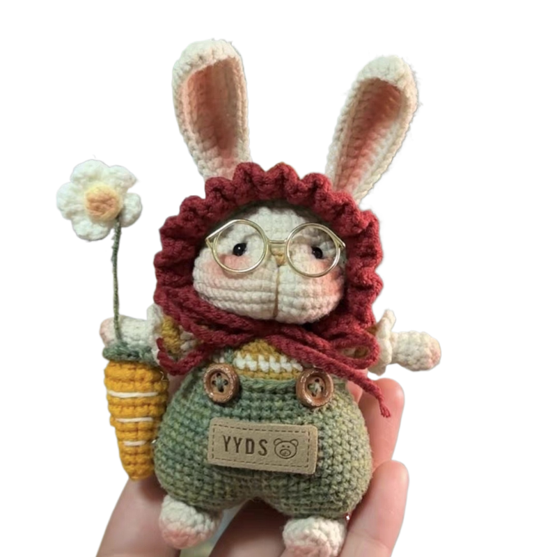 新款糖糖兔手工毛线钩织玩偶diy材料包编织兔子钥匙扣摆件车挂件,淘宝优惠券,粉丝福利购,淘宝优惠卷