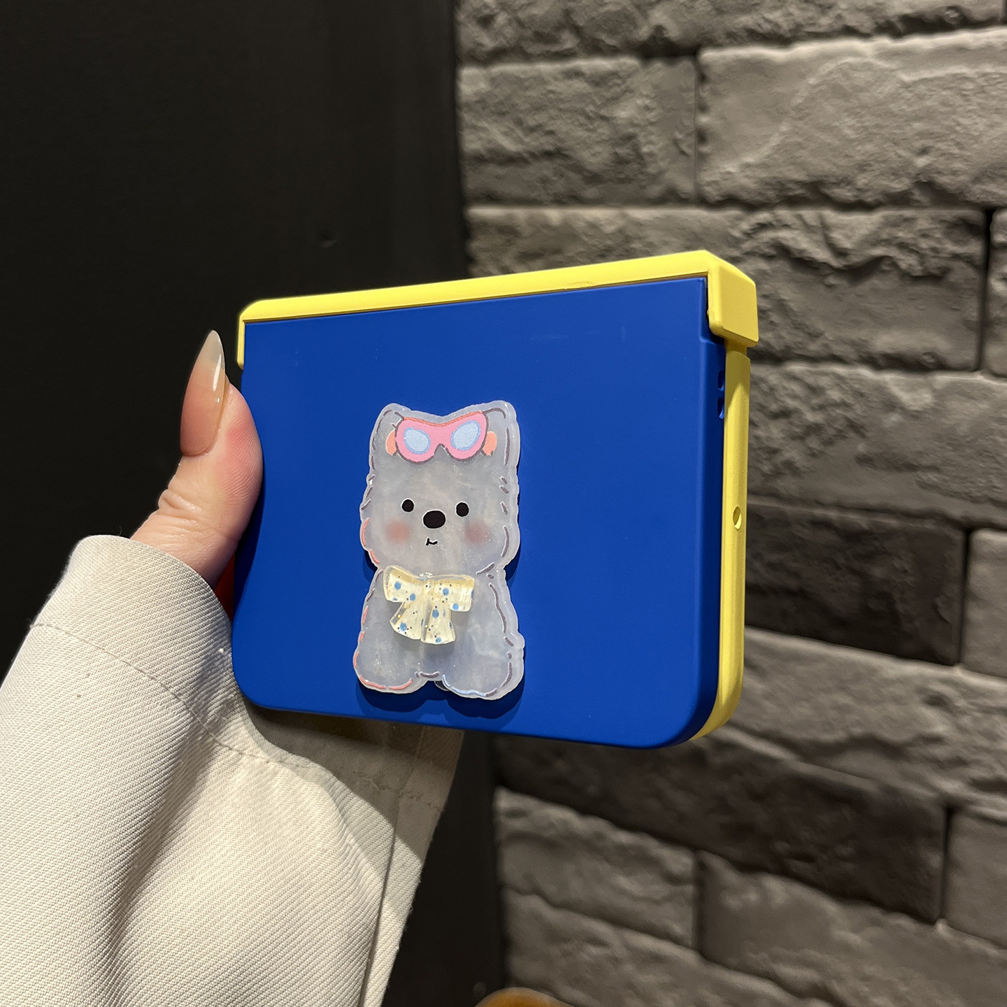 【高级感】新款中轴拼色黄蓝蝴蝶结狗适用华为puraX手机壳简约个性折叠三件套purax翻盖防摔韩系女款全包外壳,淘宝优惠券,粉丝福利购,淘宝优惠卷