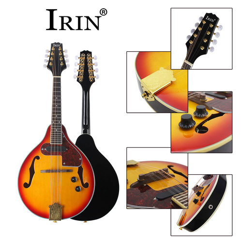 藏族乐器日落色云杉木电声曼陀铃西洋乐器EQ曼陀铃琴八弦曼德琳。 - 图2