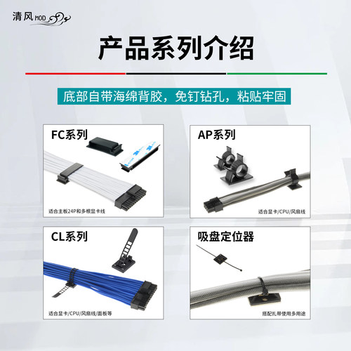 电脑机箱背板理线套餐排线走线固定夹行车记录仪走线固定器套餐B - 图0