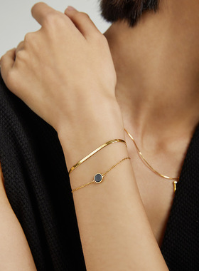 925纯银手链天然玛瑙蛇骨链女小众设计感春夏ins风手饰批发高级