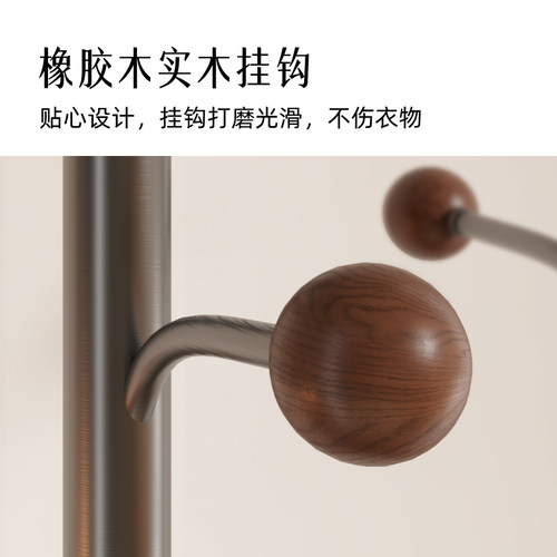 意式不锈钢衣帽架落地家用简易挂衣架卧室床边双杆架子客厅置物架 - 图2