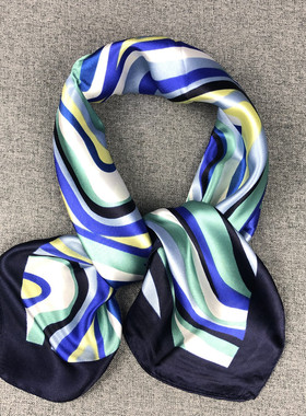 条纹小丝巾春秋工作服百搭商务女