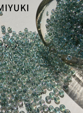 日本进口MIYUKI御幸染芯米珠2mm透明幻彩圆珠手工diy串珠散珠配件