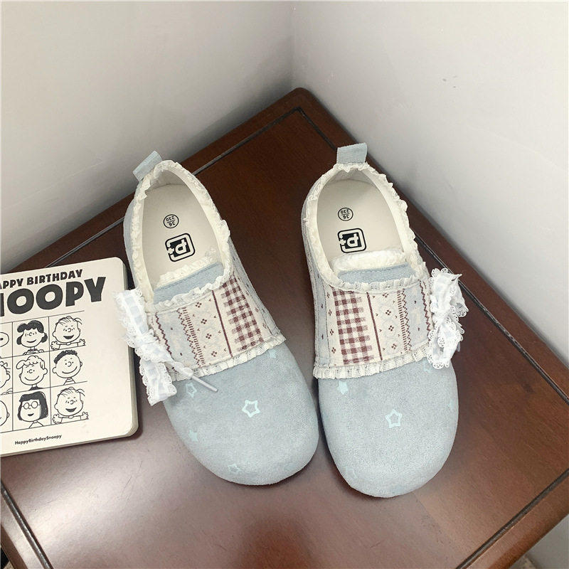 高颜值薄底勃肯休闲鞋子2026春夏百搭一脚蹬蕾丝豆豆鞋,淘宝优惠券,粉丝福利购,淘宝优惠卷