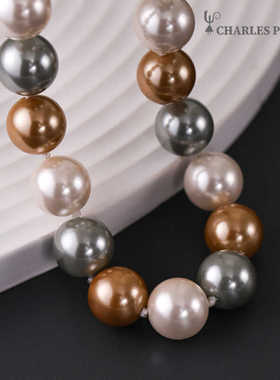 短款项链美拉德风格施家珍珠