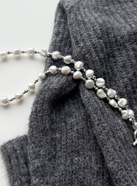 轻奢不规则珍珠镭射珠串珠项链