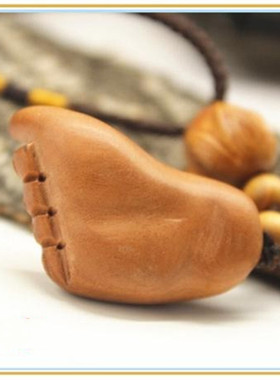 桃木鲤跃龙门吊坠财富足小鱼项链