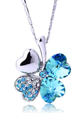 四叶草高档女士短款水晶首饰品