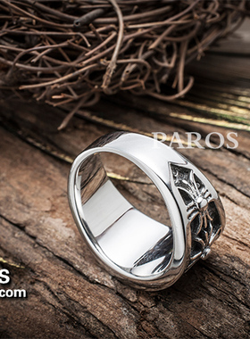 权志龙同款十字架花朵钛钢戒指