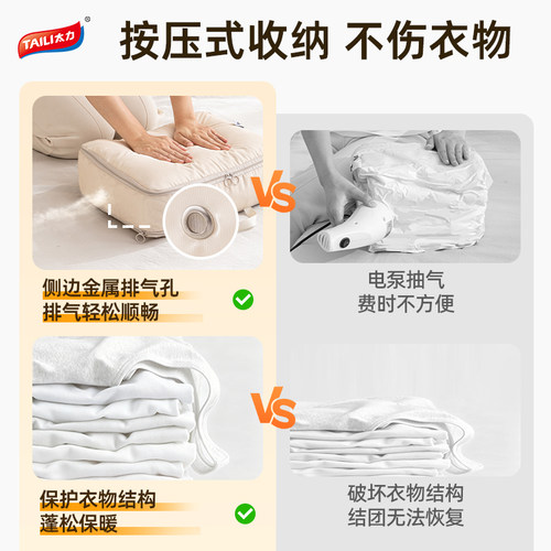 太力旅行收纳袋被子衣服衣物压缩袋羽绒服行李箱专用整理收纳神器 - 图0