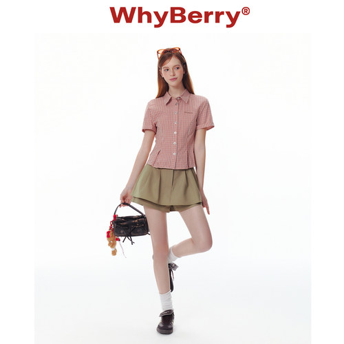 WhyBerry 25SS“夏的际遇”短款A字裙裤复古小个子短裤夏季2026新 - 图3