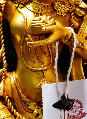 精工铜《金刚亥母》全鎏金室内家用《多吉帕姆》铜站立像摆件