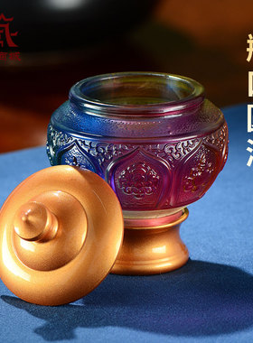 八吉祥雕花琉璃龙王宝瓶