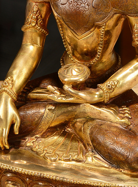 藏村7寸尼泊尔桌面摆件铜