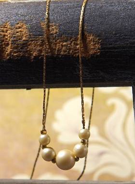 Trifari镀金珍珠款项吊坠项链
