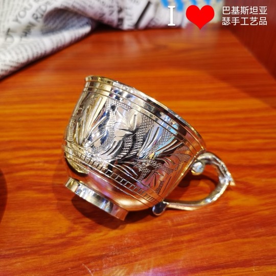 Indian copper handmade copper coffee cup tea cup saucer light luxury style living room restaurant hotel hotel milk tea cup gift