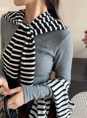 2025冬当季新款 衣佳人折扣 针织布艺条纹披肩项链配饰毛衣链项饰