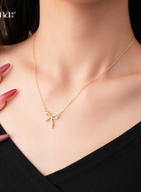 2026春当季新款 衣佳人折扣 蝴蝶结珍珠项链轻奢小众甜美风锁骨链