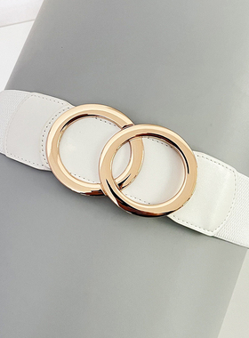 腰带女百搭松紧皮带腰封冬