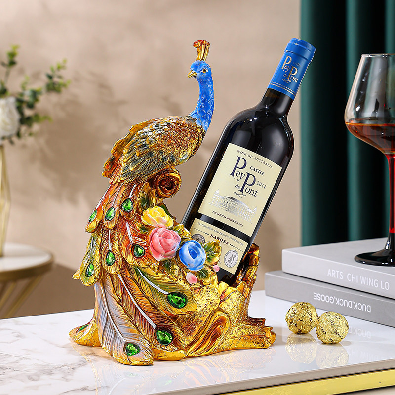 创意孔雀摆件红酒架玄关欧式葡萄酒瓶架子客厅家居酒柜装饰品酒托,淘宝优惠券,粉丝福利购,淘宝优惠卷
