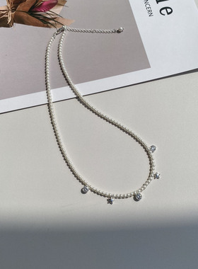 防过敏不掉色 高级感精致简约日常百搭款 星星月亮短款项链锁骨链