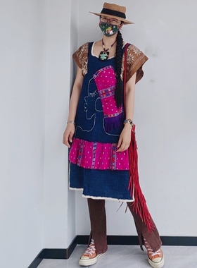 手工雕刻手工编绳木雕镶嵌绿松石