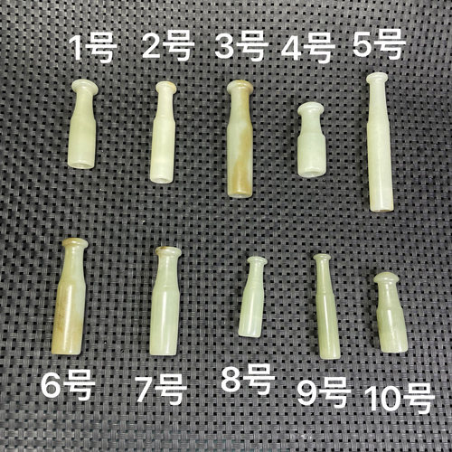 和田玉烟嘴老式旱烟袋直式纸烟烟杆烟斗天然新疆糖青白玉老烟嘴 - 图0