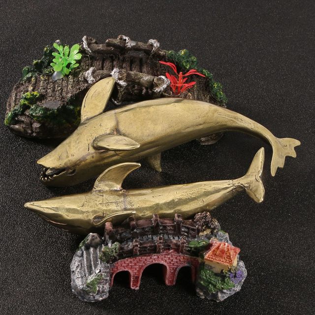 13cm large Chinese killer whale dolphin solid copper