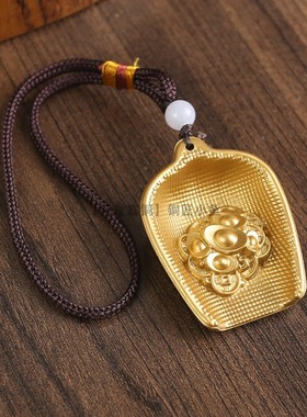 大号纯铜簸箕摆件手把件五谷丰登