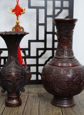 22cm仿紫铜花瓶加大号复古纯铜