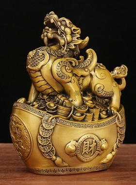 纯铜貔貅摆件一对公母门店招财