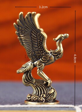 实心纯黄铜青鸾鸟上古神兽火凤凰