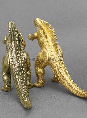 铜哥斯拉摆件创意怪兽双头龙水怪