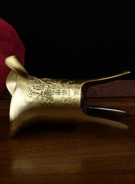 纯黄铜龙凤爵杯酒爵白酒杯仿古代