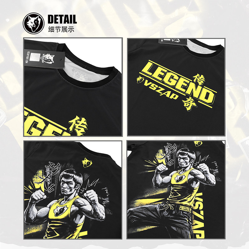 VSZAP格斗健身李小龙速干训练UFC搏击短袖T恤男泰拳击服半袖比赛,淘宝优惠券,粉丝福利购,淘宝优惠卷
