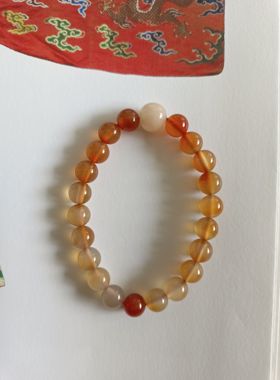 「流光溢彩」天然玛瑙大珠子圆珠手串手链一物一拍「清仓」