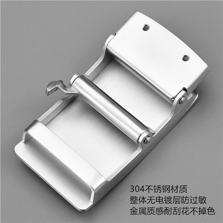 304不锈钢皮带扣头配件男士无牙腰带扣头腰带头无牙自动扣头3.5cm - 图2