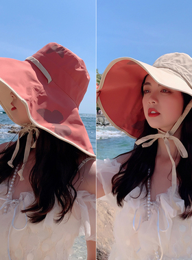 夏季防晒遮阳帽太阳帽大檐渔夫帽