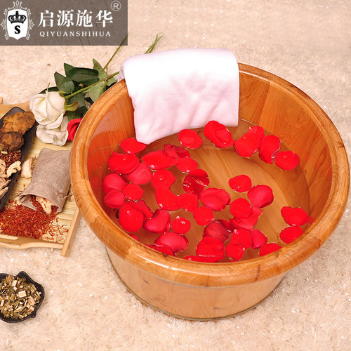 足浴桶泡脚桶木桶家用过小脚洗脚盆按摩保温小木盆木质实木养生桶 - 图0