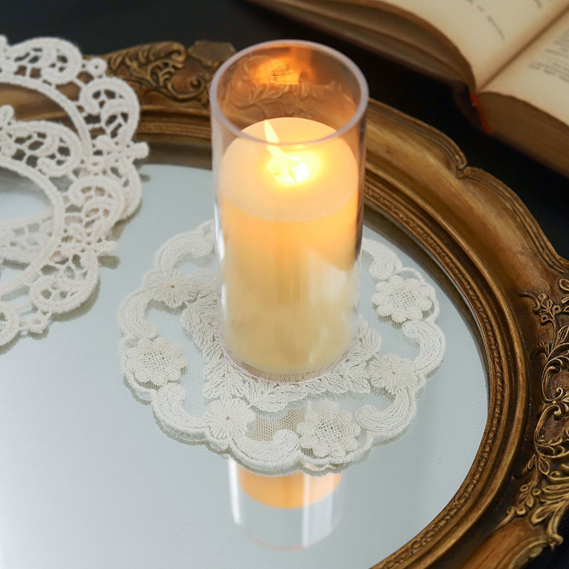 枝悟 仙女气圆形刺绣蕾丝垫 法式家居软装花瓶垫餐桌杯垫拍照道具,淘宝优惠券,粉丝福利购,淘宝优惠卷