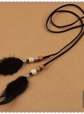 DY羽毛波洛复古挂件头绳