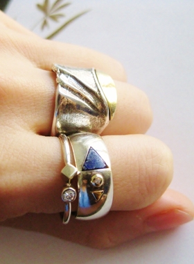 欧洲vintage首饰德国老纯银镀金